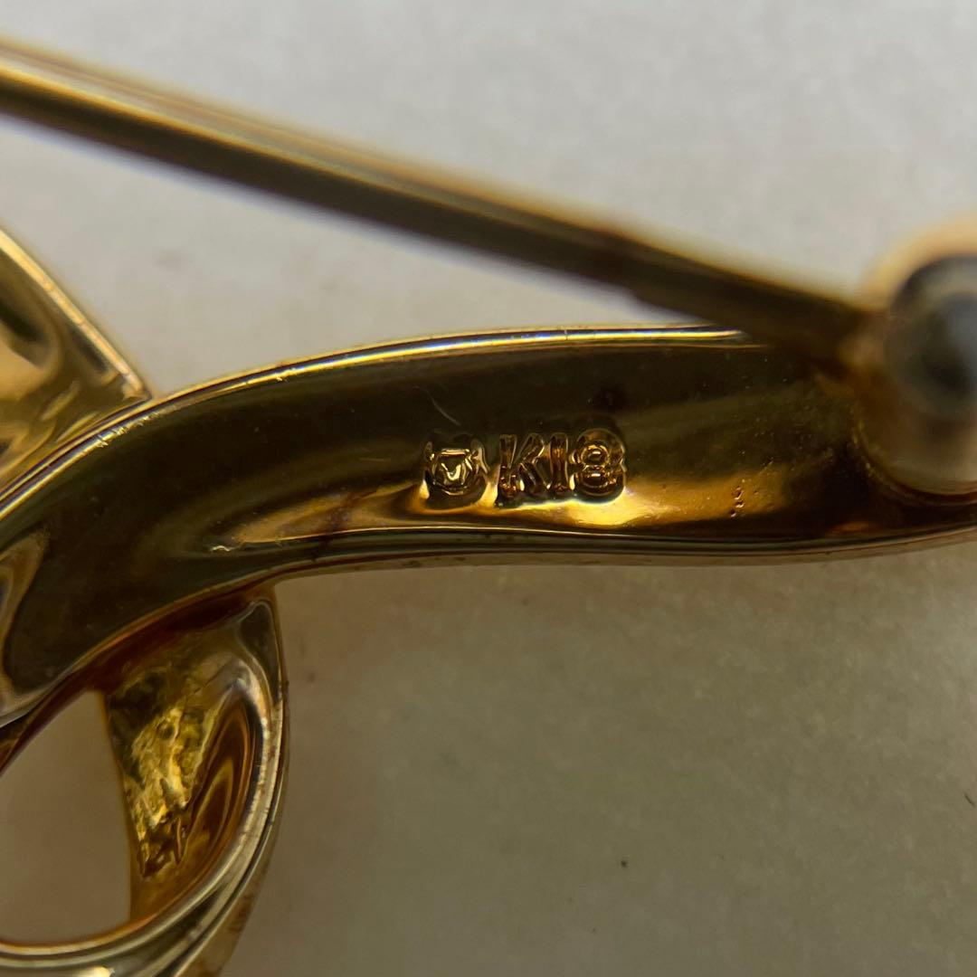 ミキモト アコヤ真珠 ブローチ 7.2mm K18