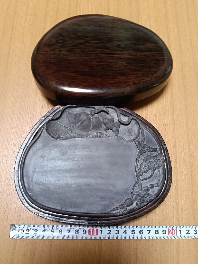 中国　硯　大型硯　木製ケース付き　未使用品 中国硯 細羅紋 長方 10.0吋 - 書道用品、墨、墨液、紙、筆を卸価格でご