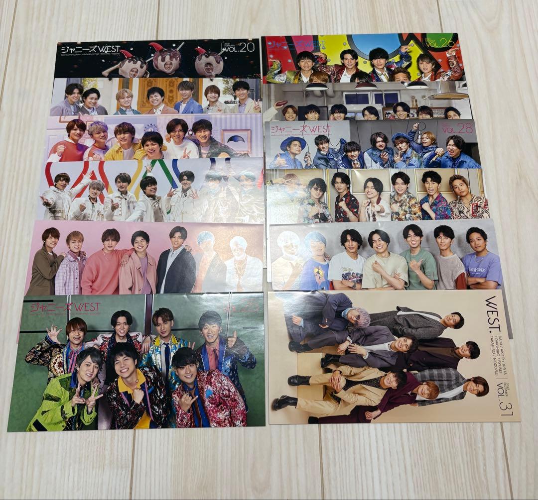 ジャニーズWEST WEST. 会報32冊、特典クリアファイル、ポストカード