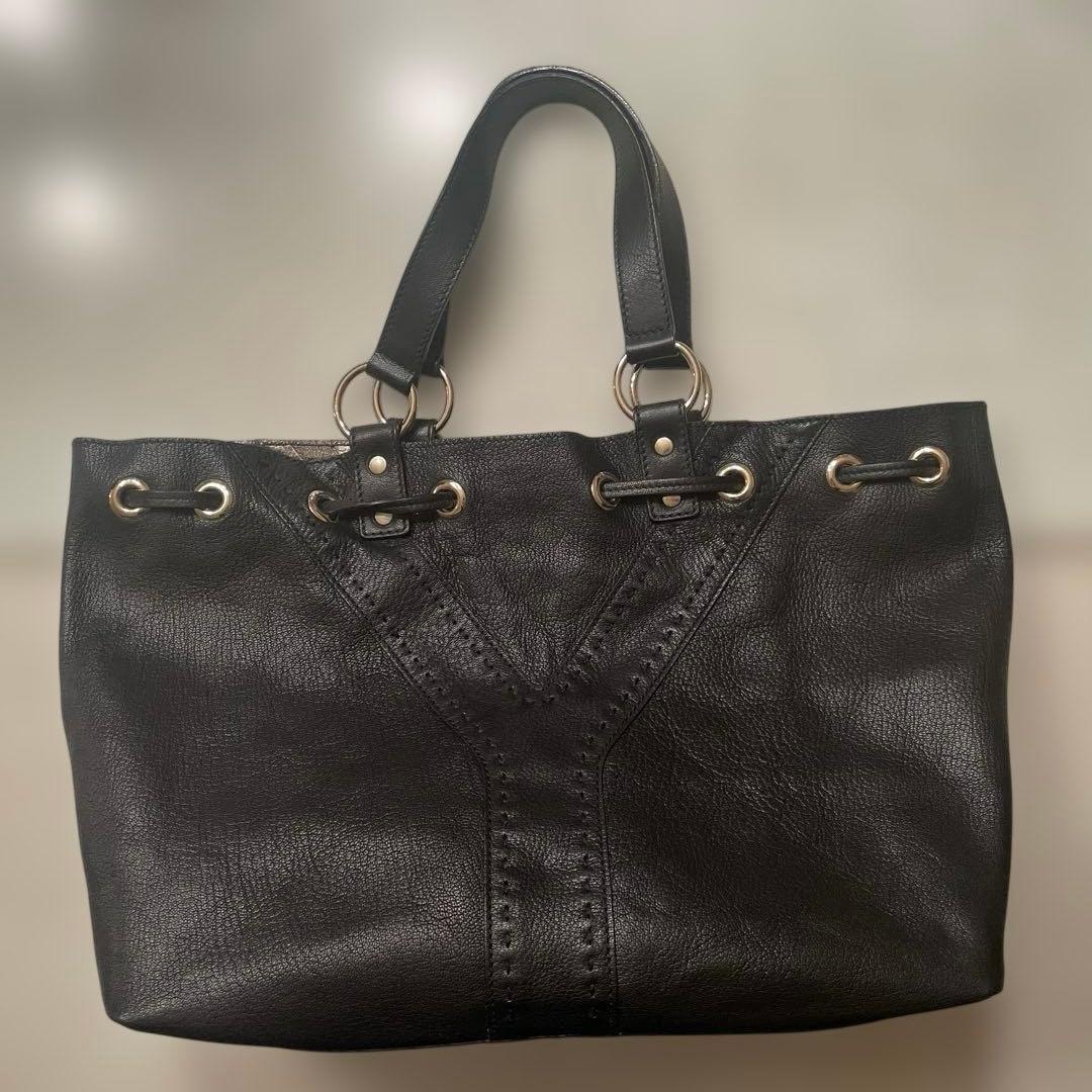 SAINT LAURENT サンローラン リバーシブルバッグ 黒 ブロンズ