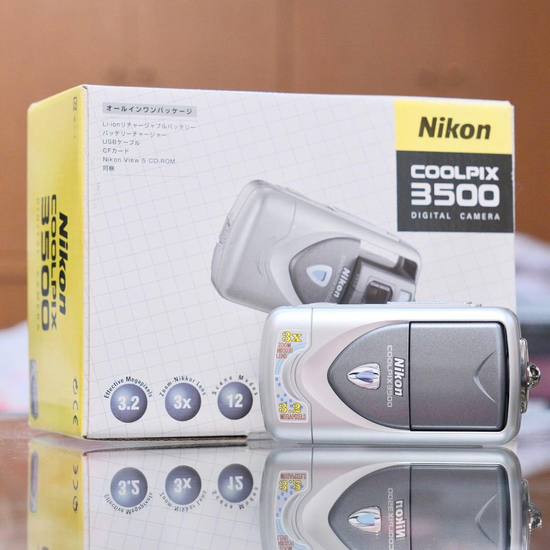極美品 名機 動作品 平成レトロ Nikon COOLPIX E3500 自撮り Rare Vintage Nikon CoolPix E3500 Digital Camera 3500 TESTED NEEDS