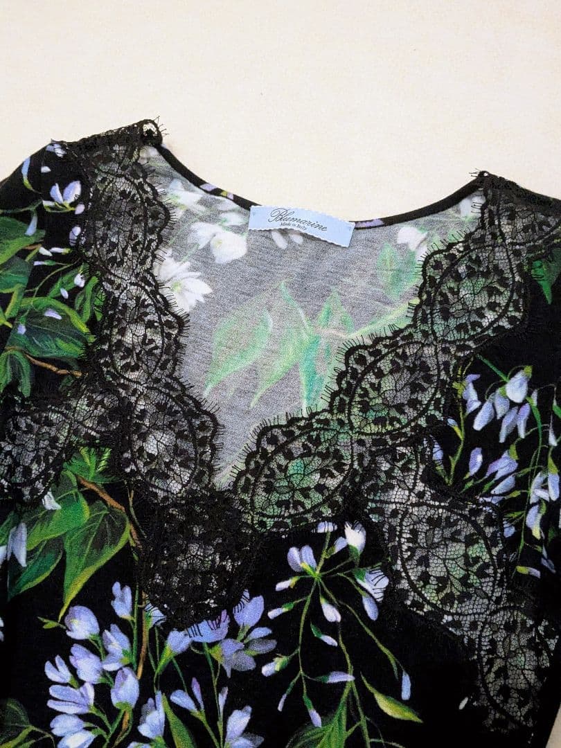 Blumarine 花柄タイトひざ丈ワンピース 長袖 - メルカリ