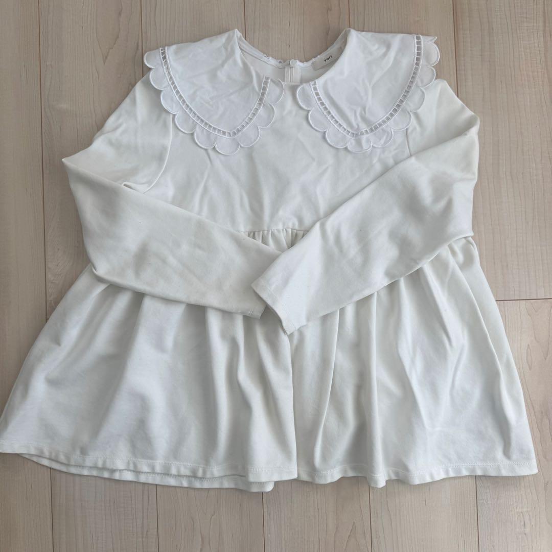 yori スカラップカラーフレアカットブラウス ホワイト - メルカリ