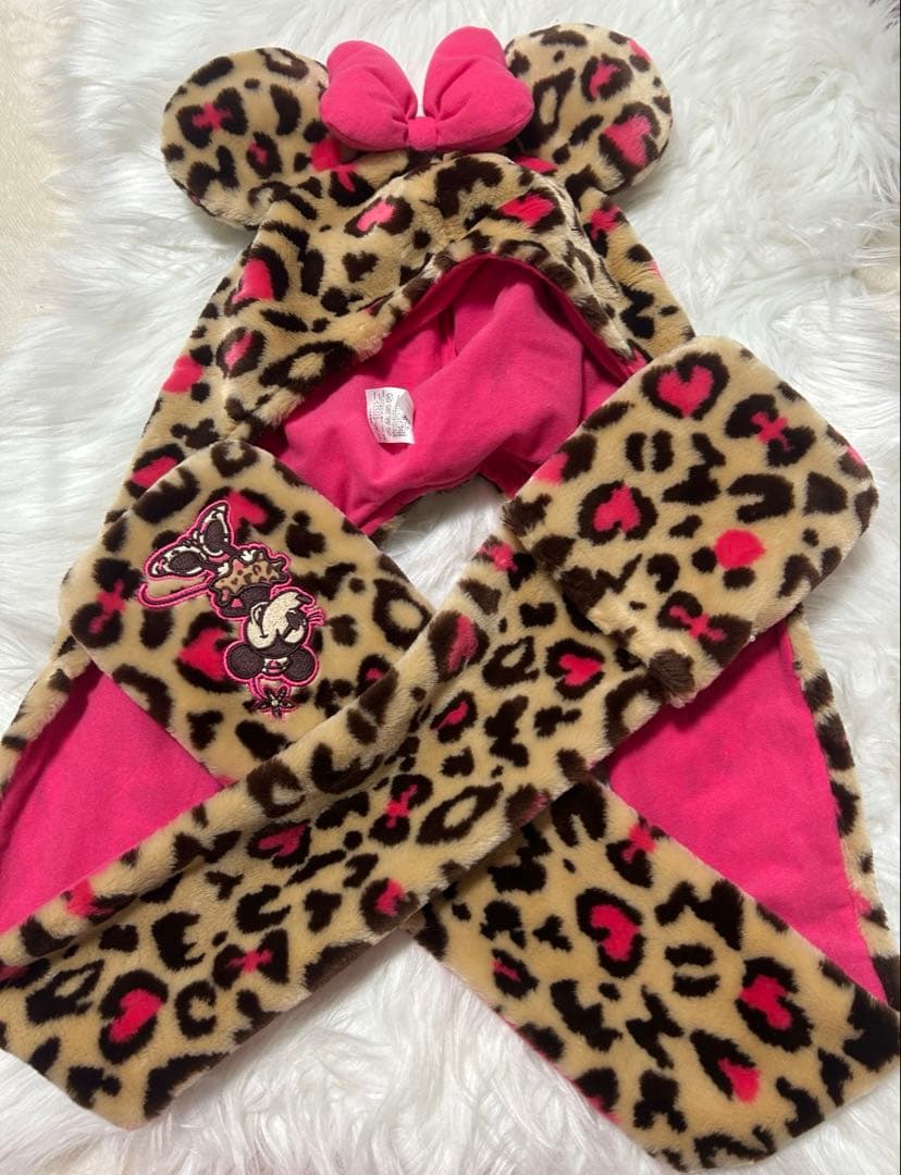 ディズニーミニーちゃん ヒョウ柄 マフラーキャップフ アンキャップ ミニーちゃん ヒョウ柄マフラー、ファンキャップ - メルカリ