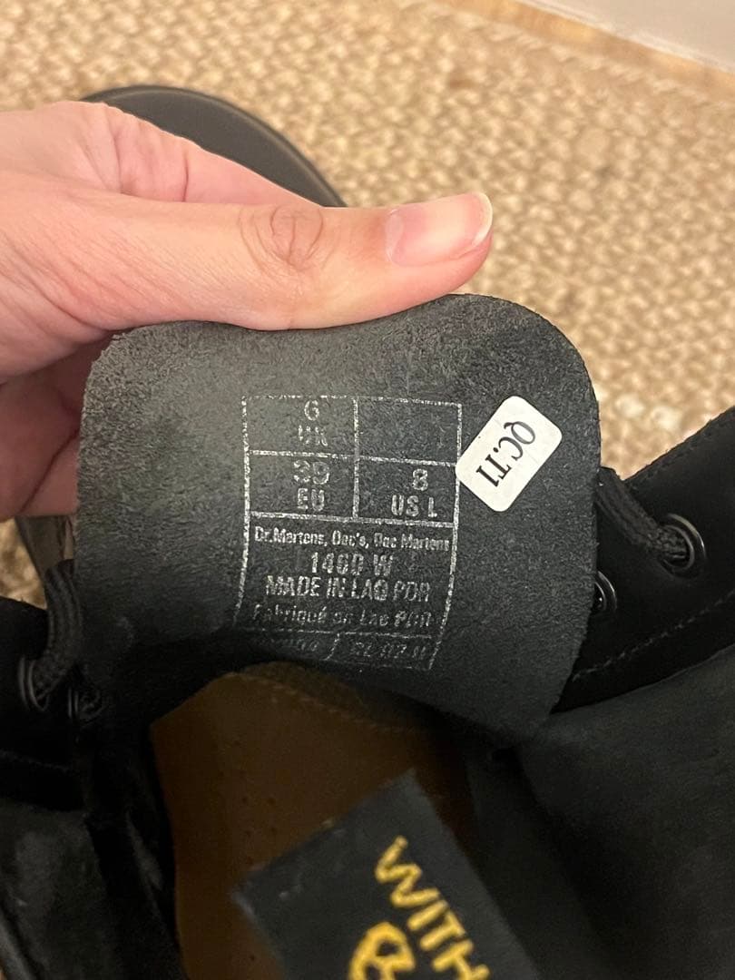 Dr. Martens ブラックレザー 8ホール(UK6)25.0cm