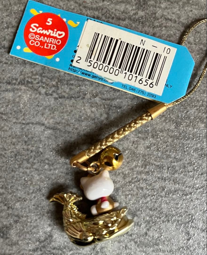 レア】ご当地キティ 名古屋限定 金のシャチホコ根付け 2001年 鯱鉾 金