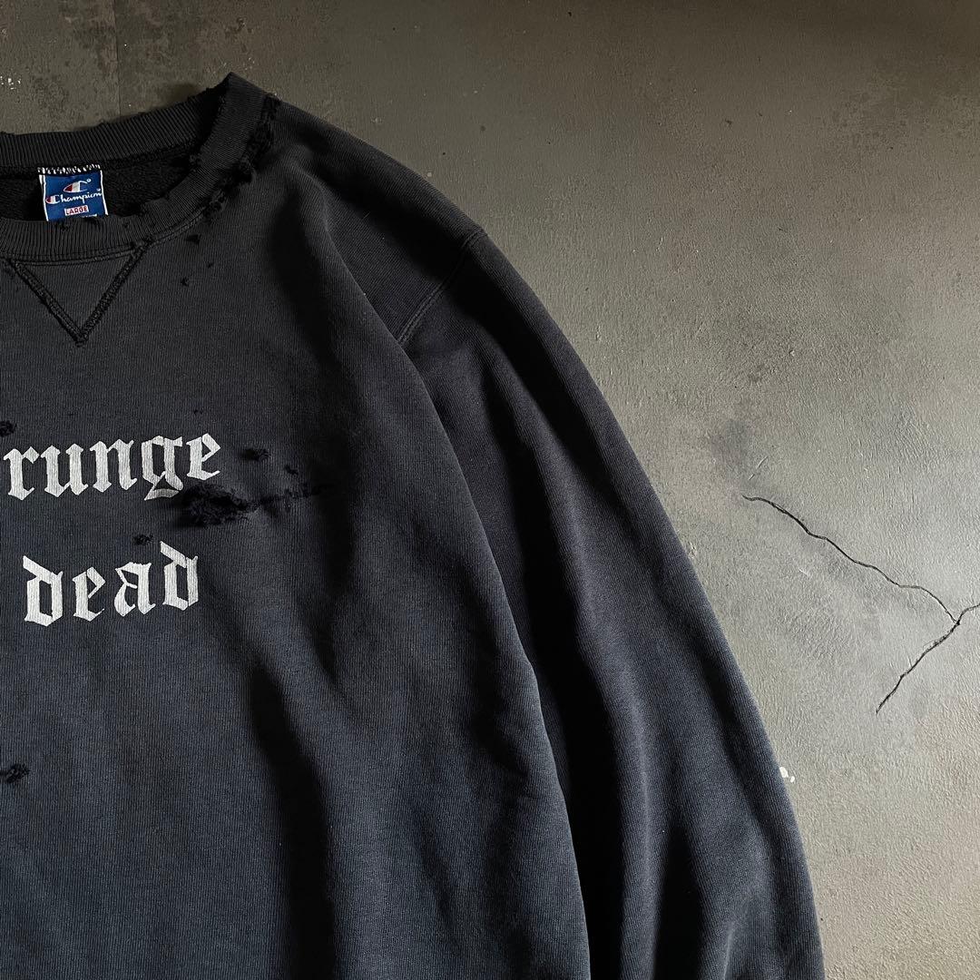 90's grunge is dead“ペイント“USA製“boro sweat