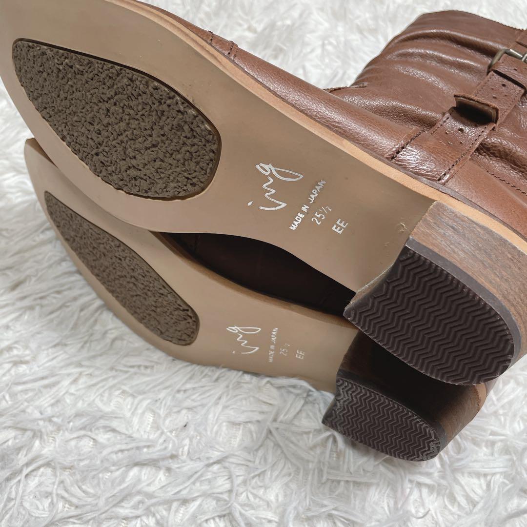 未使用　イング　ING ロングブーツ　ブラウン　茶色　大きいサイズ　25.5cm