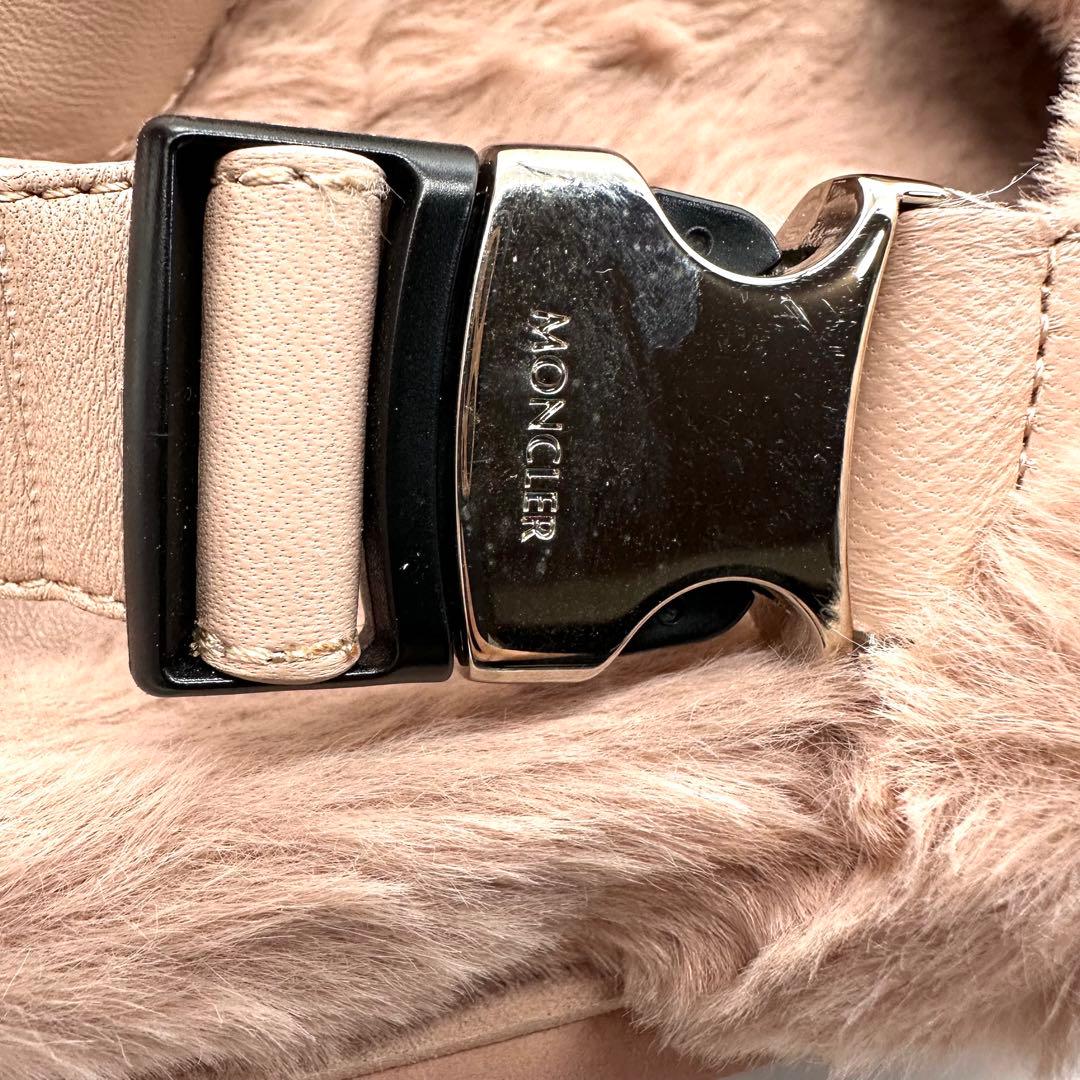 美品☆MONCLER モンクレール ソラリス ファーサンダル ピンク 23.5