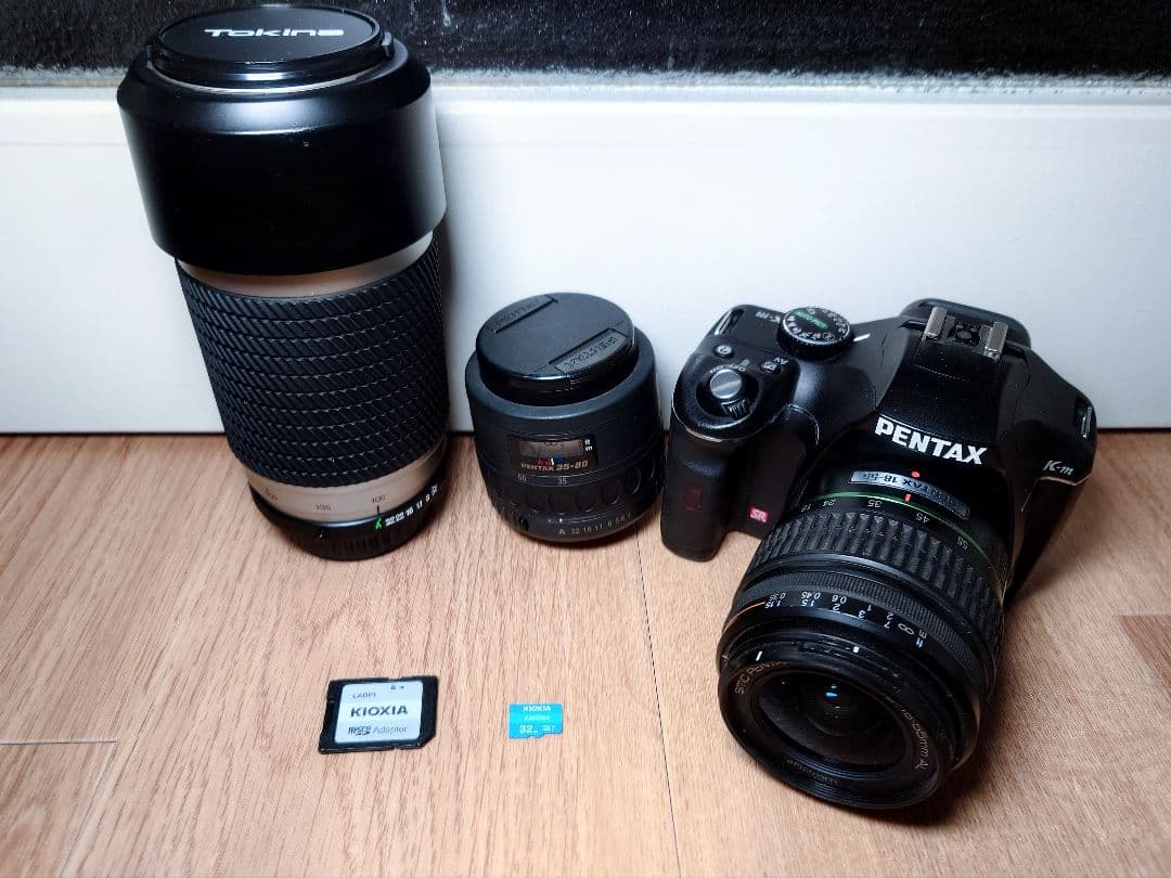 PENTAX K-m トリプルレンズセット 動作品 ペンタックス ペンタックス デジタル一眼 PENTAX K-X レンズキット パープル