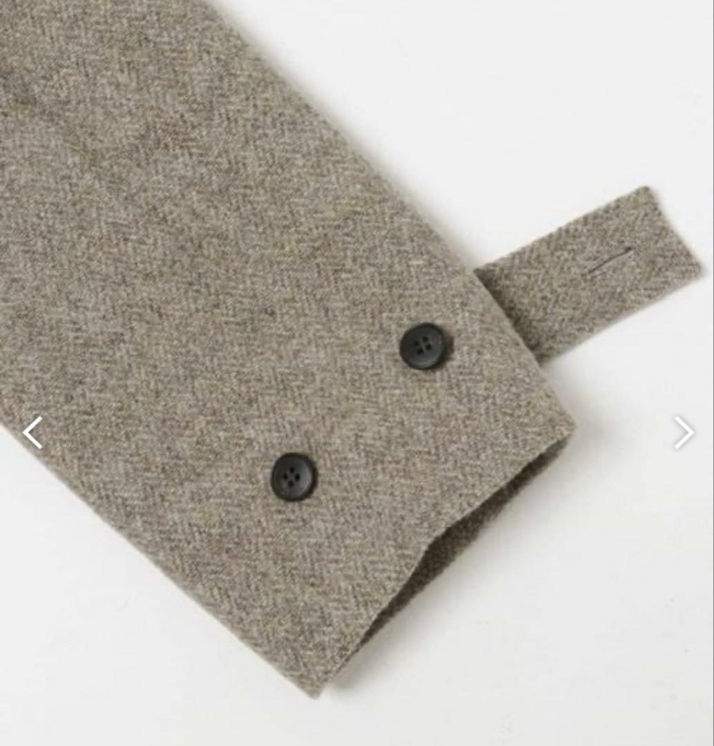 新品タグ付 かぐれ ヘリンボンウールショートコート ベージュ 今季完売