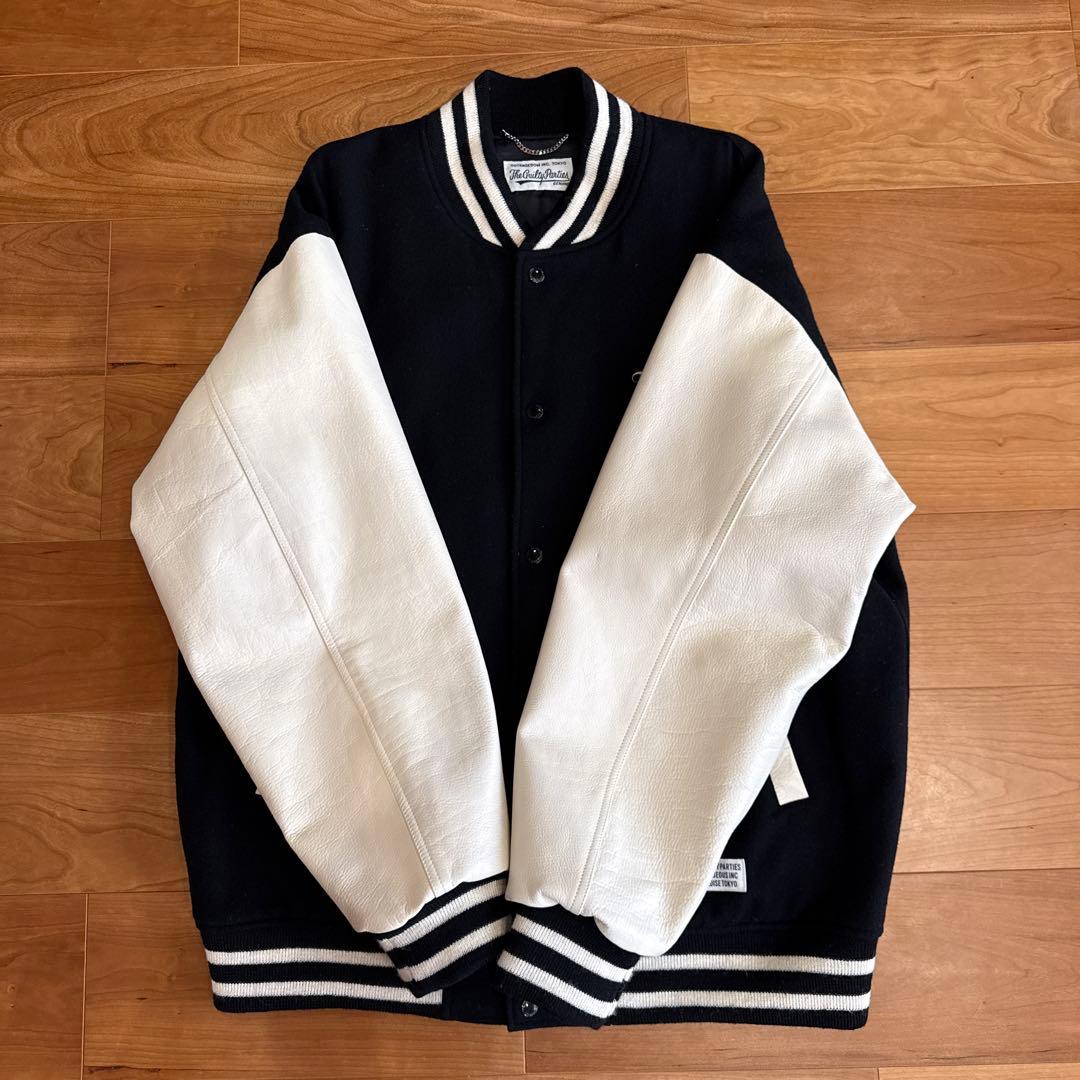 WACKO MARIA スタジャン 黒/白23SS-WMO-BL07-BK - メルカリ