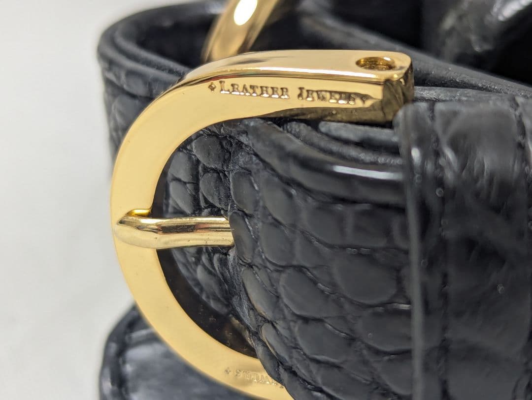 LEATHER JEWELS Crystal 2way バッグ黒 B690