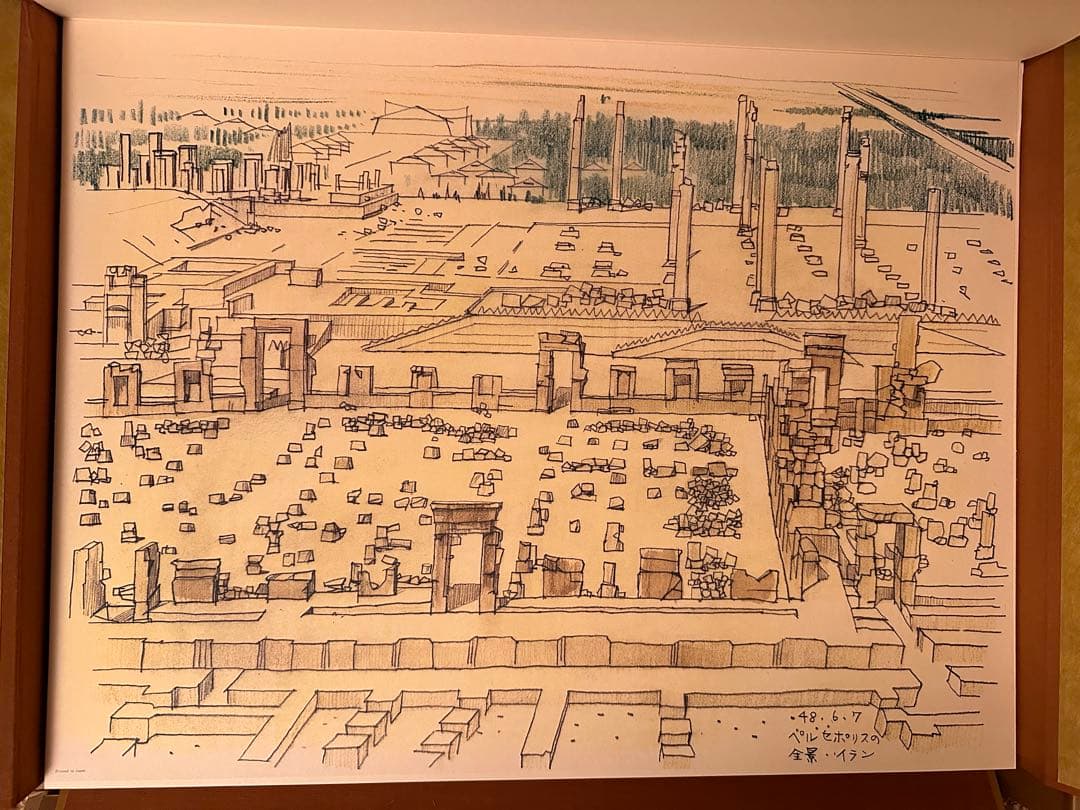 平山郁夫素描集 「わがシルクロード」 大型本 オフセット図版30点＋