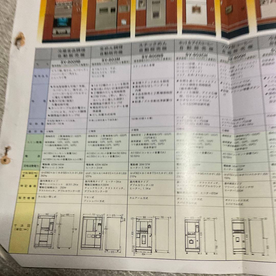 昭和55年10月 シャープ 飲料 食品自動販売機 カタログ 【中閉じ5ページ