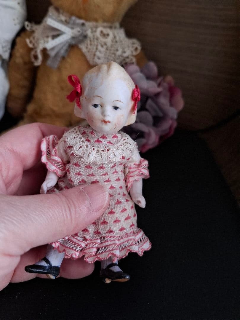 アンティーク★ビスクドール★ミニョネット★ジュモー★フランス人形★ドイツドール ビスクドール ミニョネット 人形 9.5cm フランス アンティーク 0501750