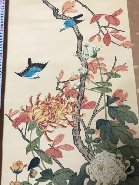 日本画家春草 掛軸 肉筆保証 木箱付 - メルカリ