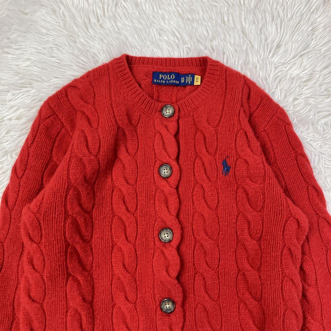 ポロラルフローレン ケーブルニットカーディガン ポニー刺繍 カシミヤ