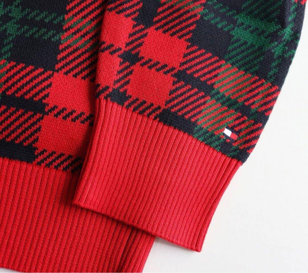 《トミーヒルフィガー》未使用 タータンチェック柄セーター ユニセックス XL