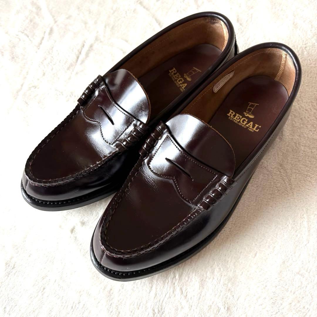 【極美品】リーガル 2177 ローファー 革靴 ブラウン 24.5cm