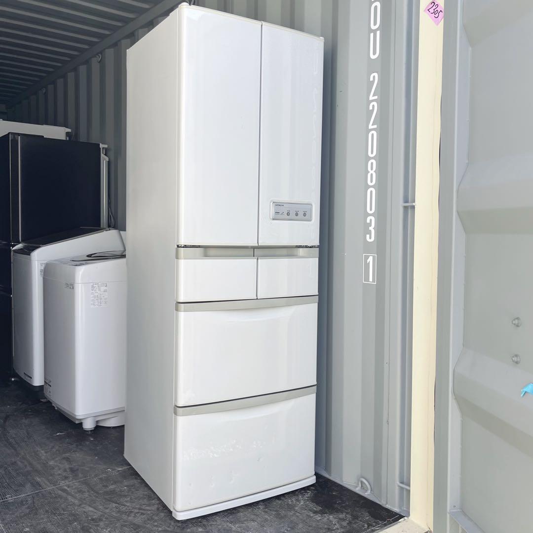 66取付無料！完動品！高性能日立自動製氷付き おしゃれホワイト6ドア