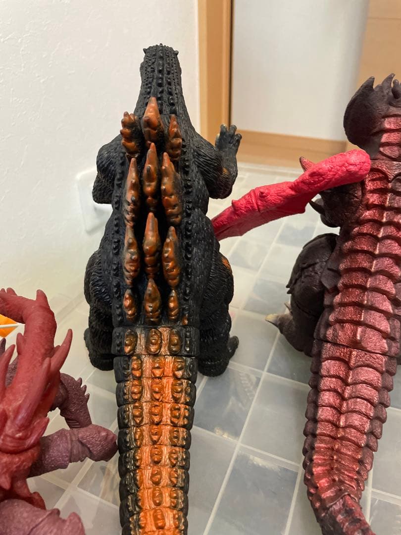 バーニングゴジラ デストロイヤ集合体 完全体セット ソフビ 当時物