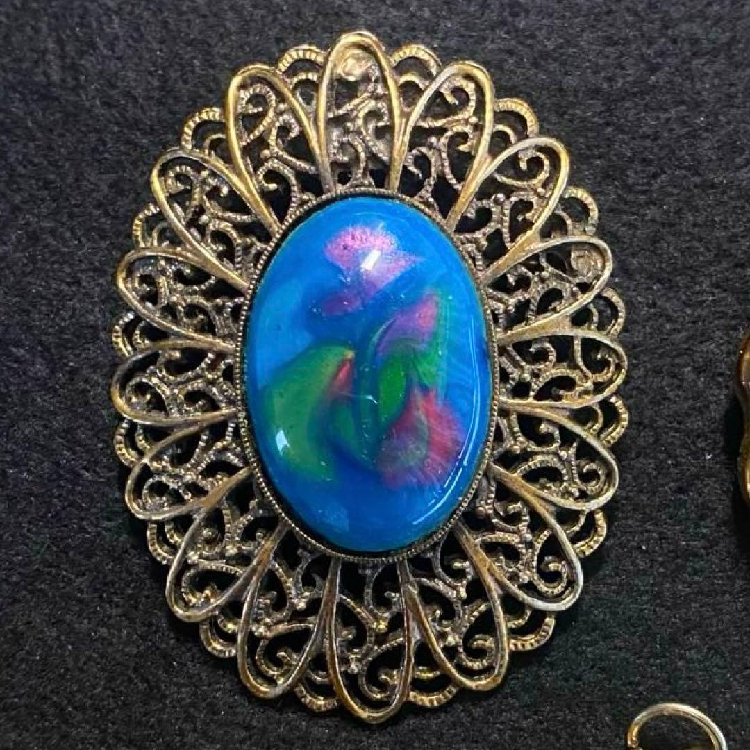 ブローチ ペンダント エレガント カボションクラシカル5点セット