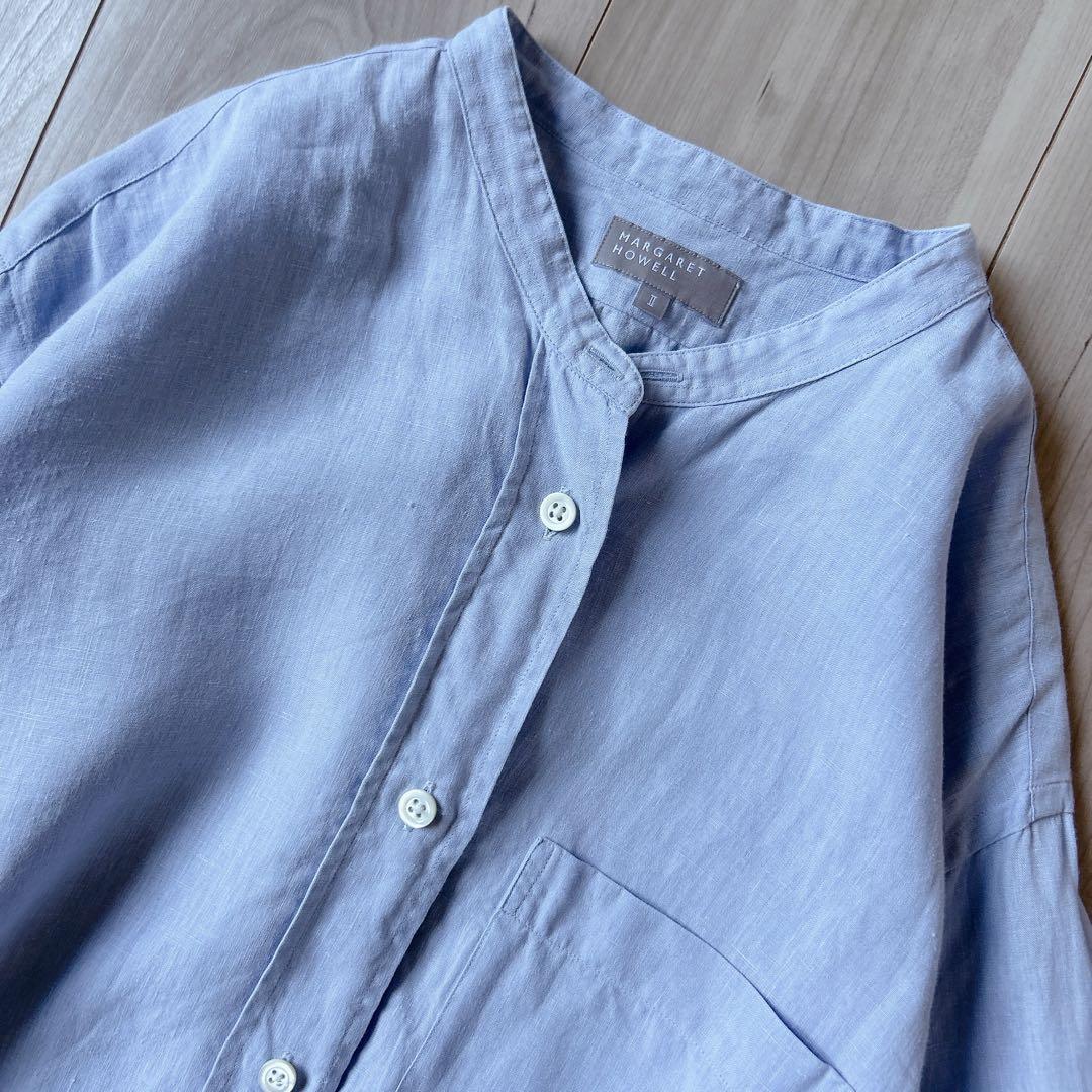 マーガレットハウエル 水色 SHIRTING LINEN SHIRTS 2 - メルカリ