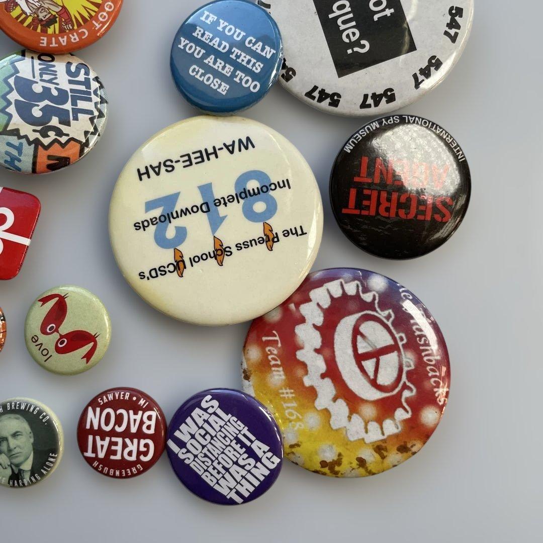 83個セット】 アメリカ 缶バッジ まとめ ビンテージ アメリカ雑貨