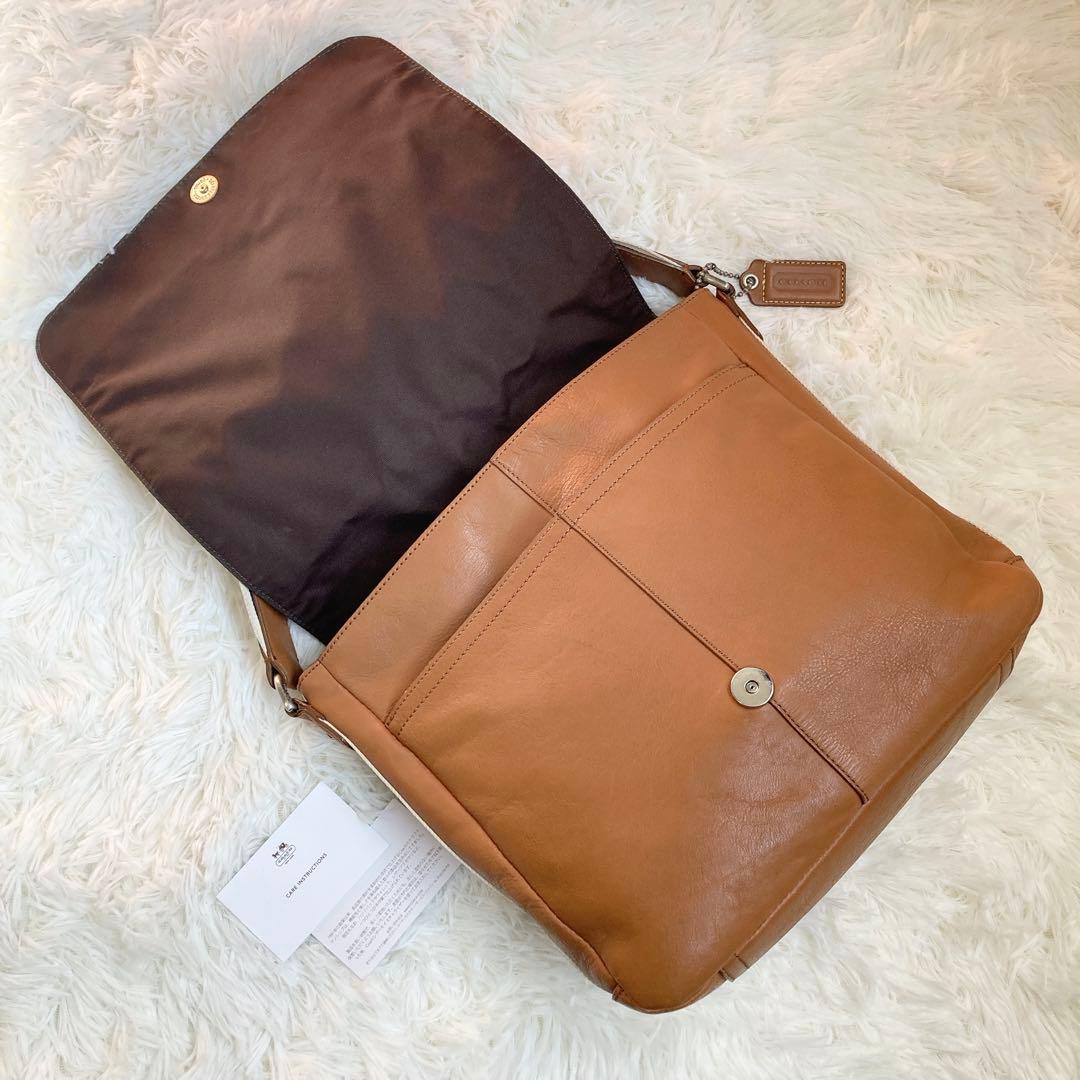 極美品 COACH フライトバッグ メッセンジャーバッグ 茶 ヘリテージ