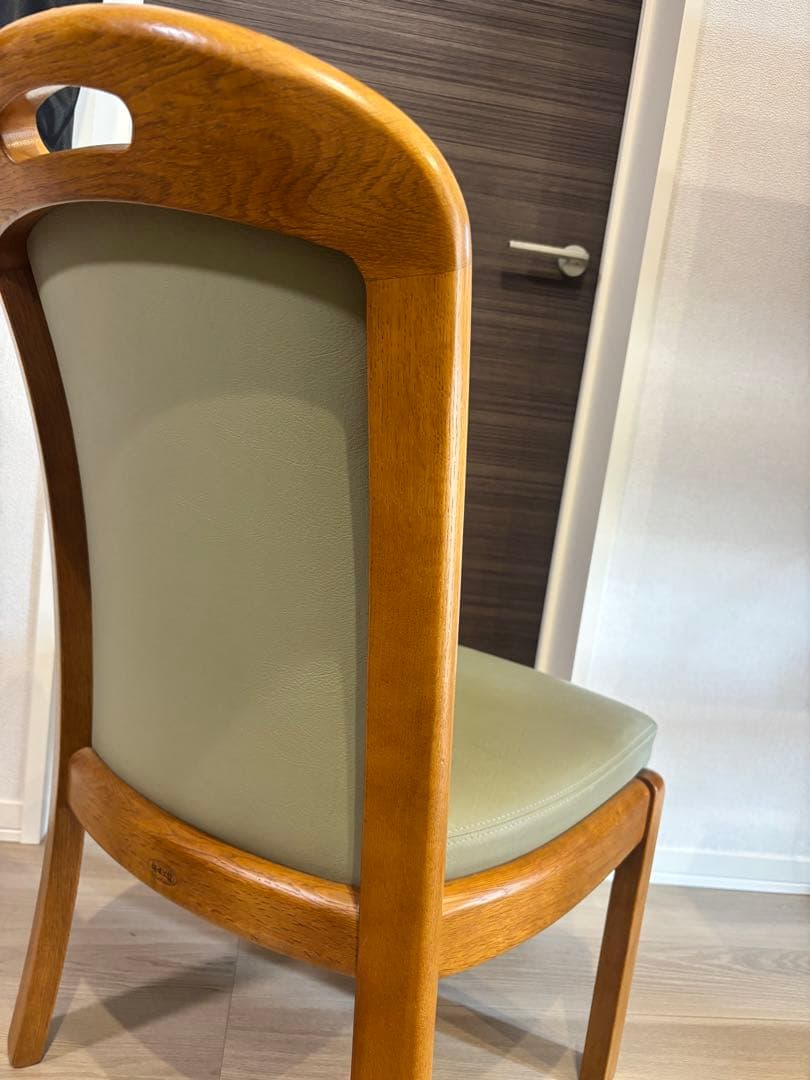 浜本工芸 ダイニングチェア 2800 ダークオーク レザー グレー - メルカリ