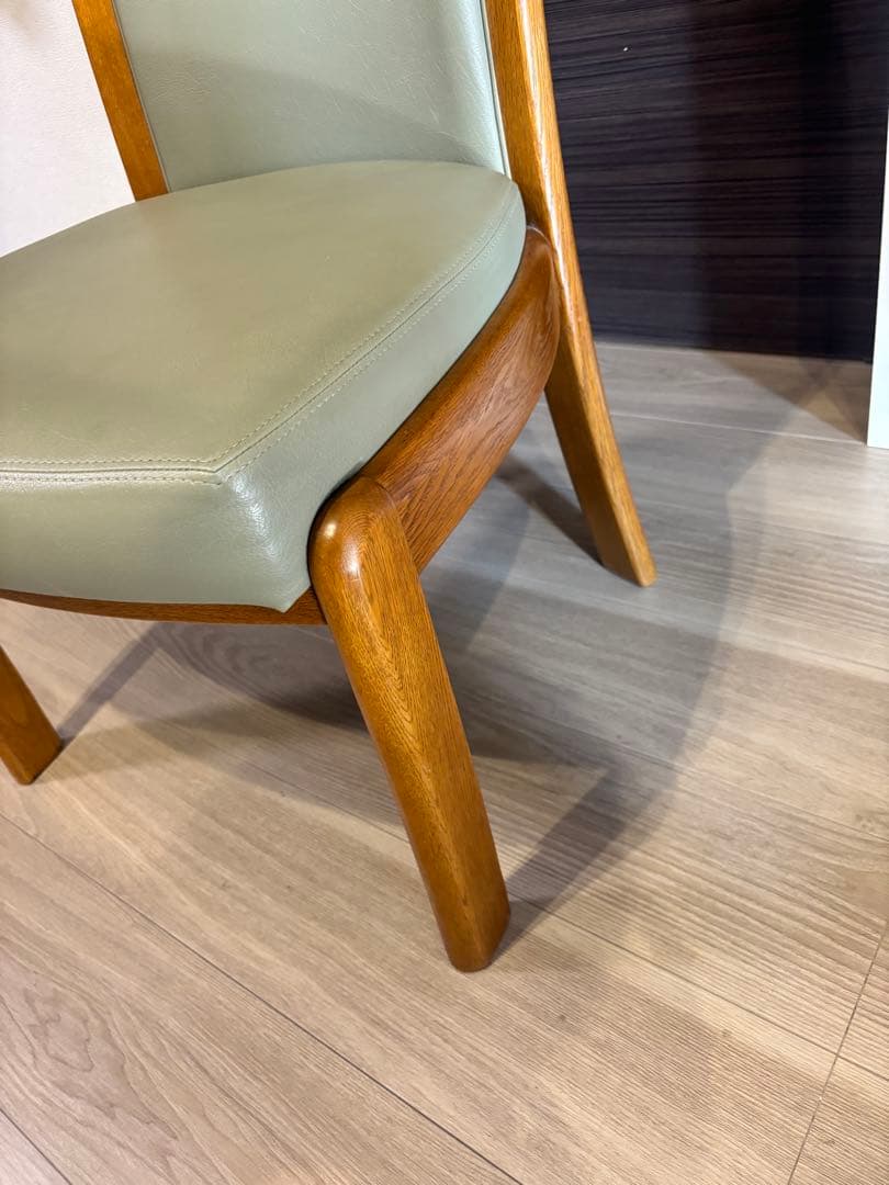 浜本工芸 ダイニングチェア 2800 ダークオーク レザー グレー - メルカリ