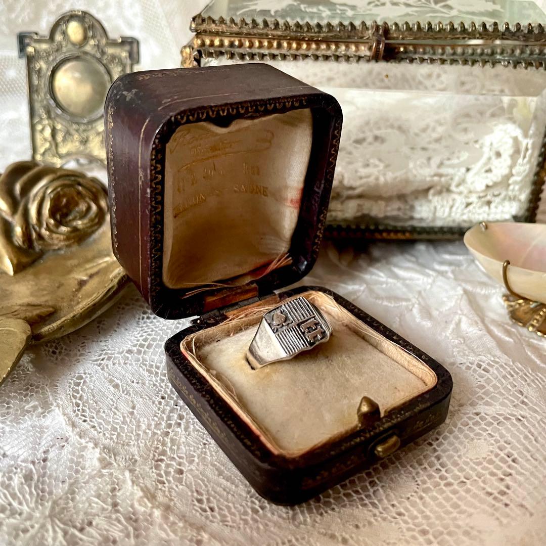 ブギウギ 様専用 純銀製紋章デザインリング フランスアンティーク