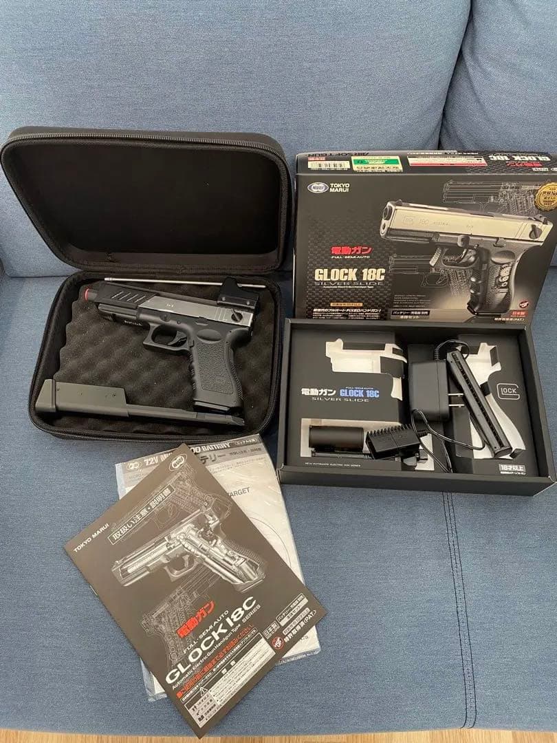 GLOCK 18C 電動ガン シルバー スライド ケース付き Amazon | 東京マルイ 電動ハンドガン グロック18C (G18C) シルバー