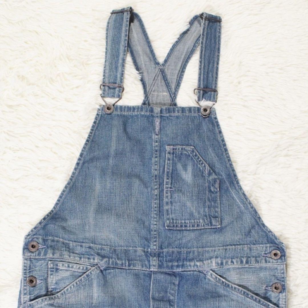 2022年製 加工《RRL》オーバーオール(XS)ボタンフライ デニム 縦落ち