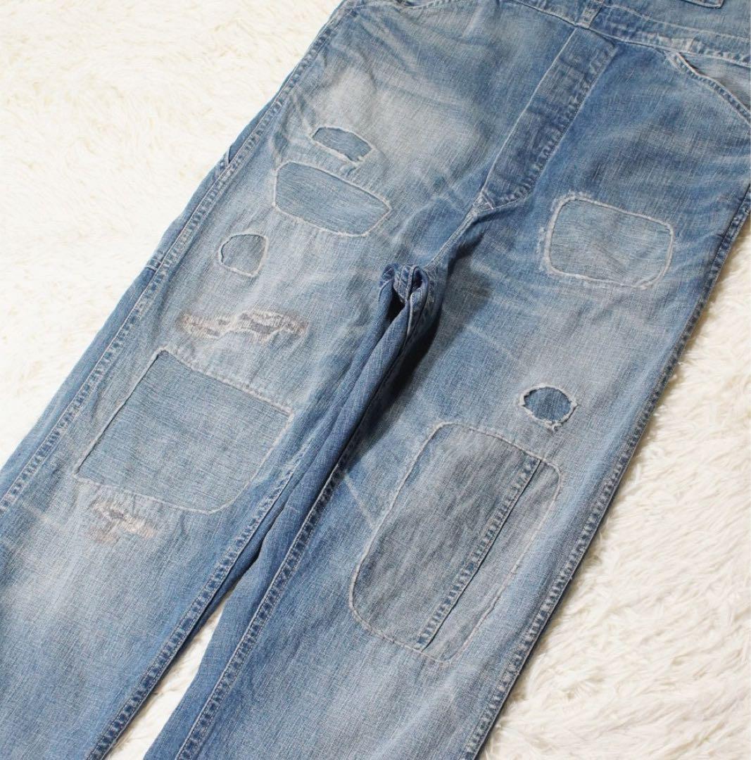 2022年製 加工《RRL》オーバーオール(XS)ボタンフライ デニム 縦落ち