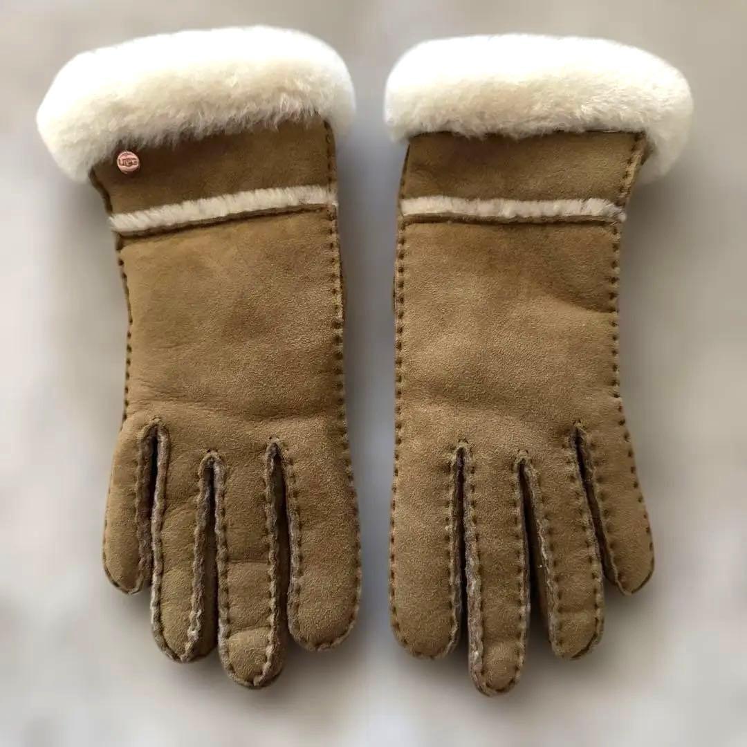 お値下げ　美品　UGG 手袋　ベージュ 楽天市場】UGG アグ W TURN CUFF GLOVE ターン カフ グローブ手袋 防寒