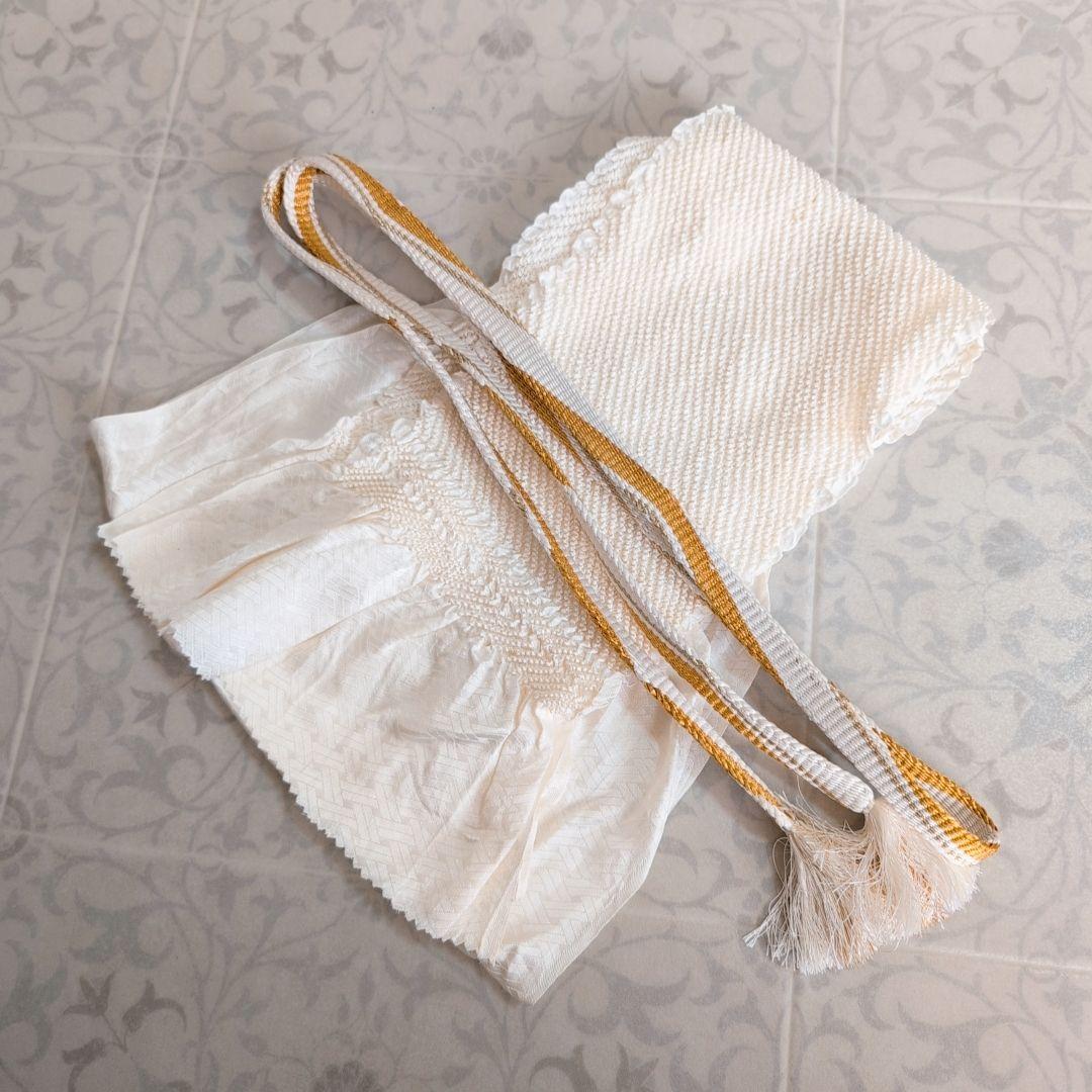 訪問着 フルセット 着物 正絹 ゴールドベージュ Sサイズ 花 しつけ糸金