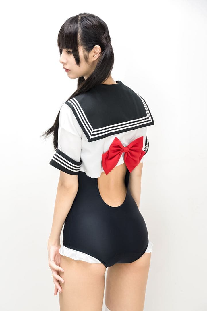 【コスプレ】口枷屋モイラ スクールフィクション セーラー水着 マイクロリボン