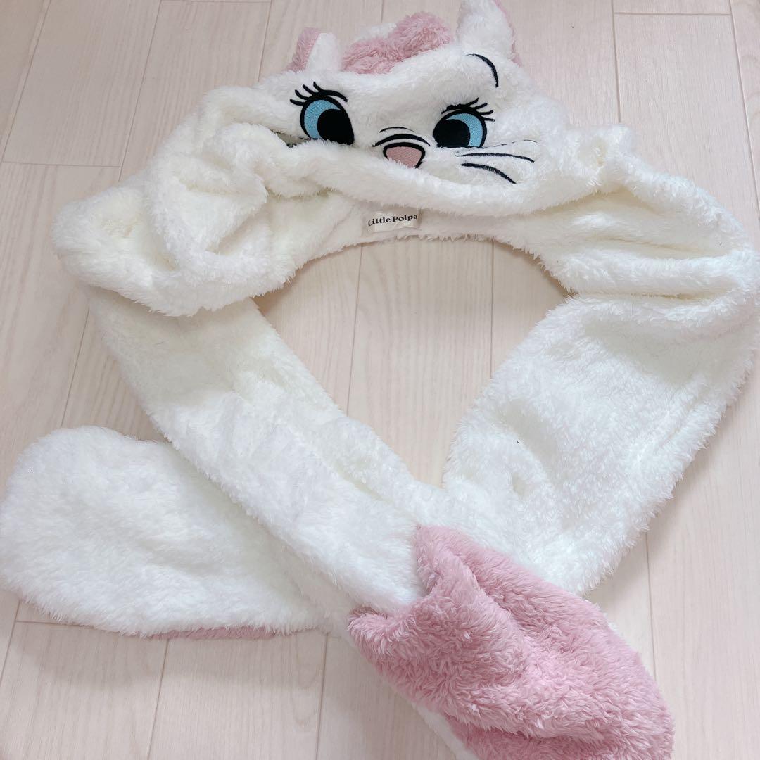 マリーちゃん ディズニー フード付きマフラー おしゃれキャット ファン