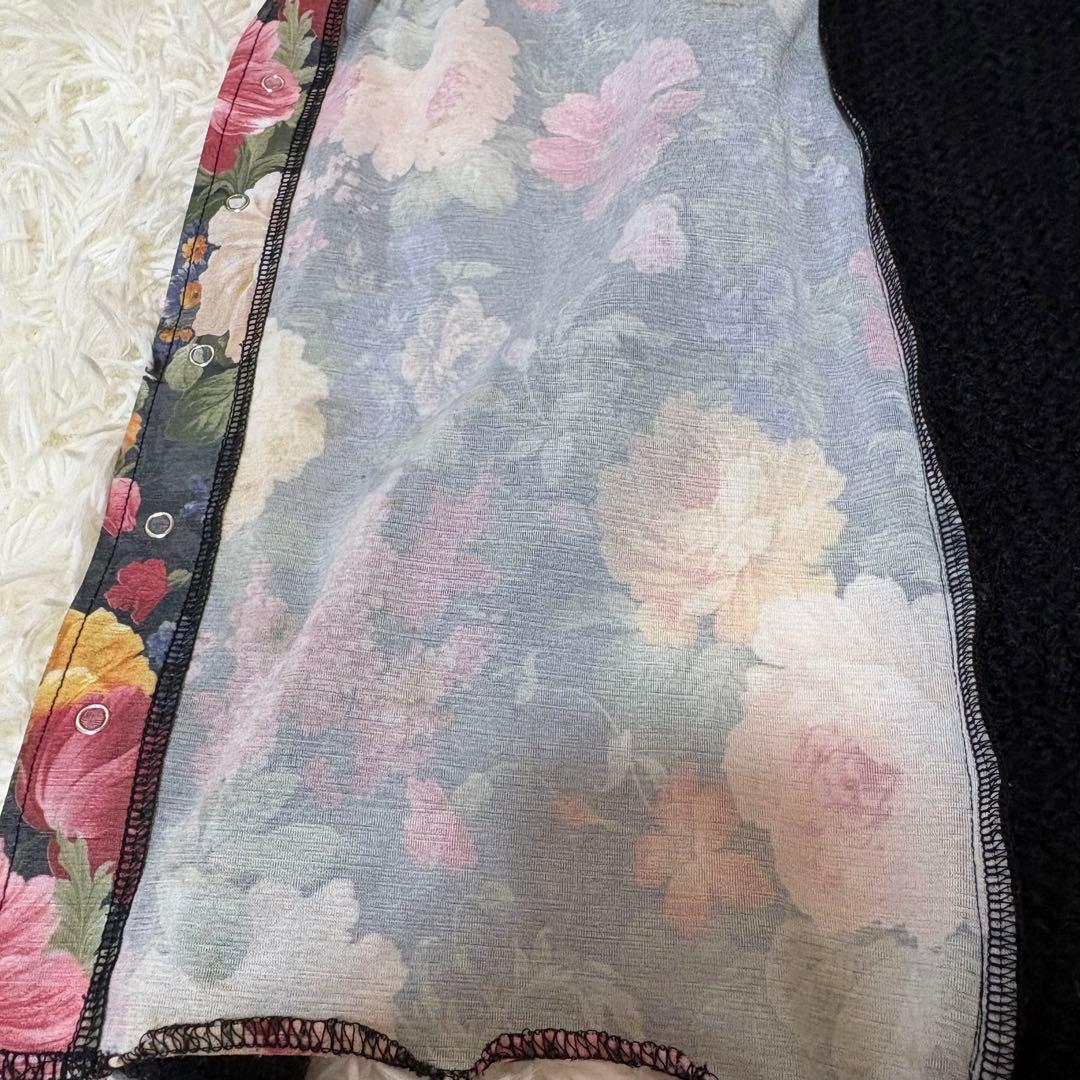 トリココムデギャルソンAD2013 花柄 切替え モヘア ニットシャツ S