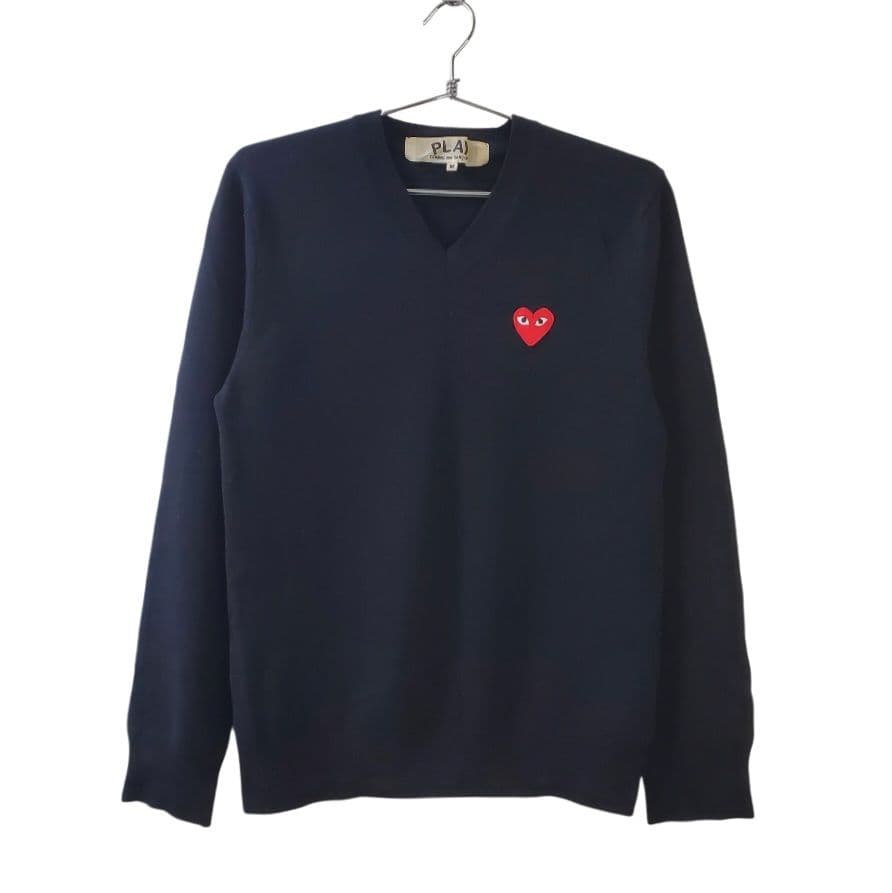 プレイコムデギャルソン Vネック セーター Mサイズ ブブラック 楽天市場】PLAY COMME des GARCONS プレイ コムデギャルソン ニット