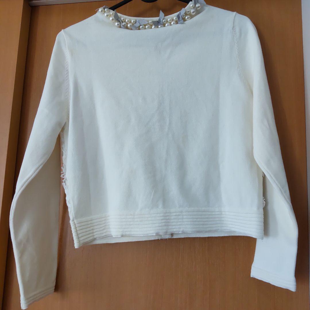 新品タグ付き！ランバンオンブルー刺繍パールカーディガン 38 - メルカリ