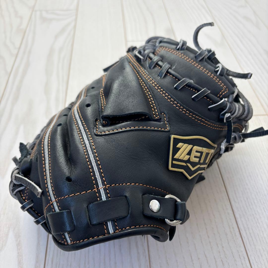 ZETT 軟式グローブ 黒 レザー キャッチャーミット ゼット ZETT軟式キャッチャーミット ライテックス 右投げ BSCB56912A 黒
