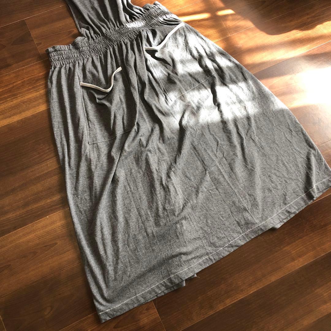 Y's for living ワイズ エプロンワンピース ロング丈 グレー - メルカリ