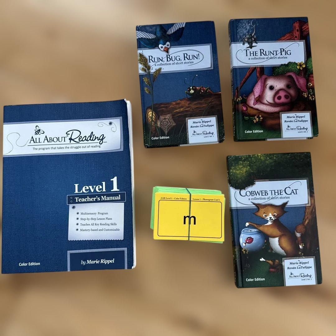 All About Reading Level 1 マニュアル、本3冊 All About Reading Level 1 - Phonics Kids Love