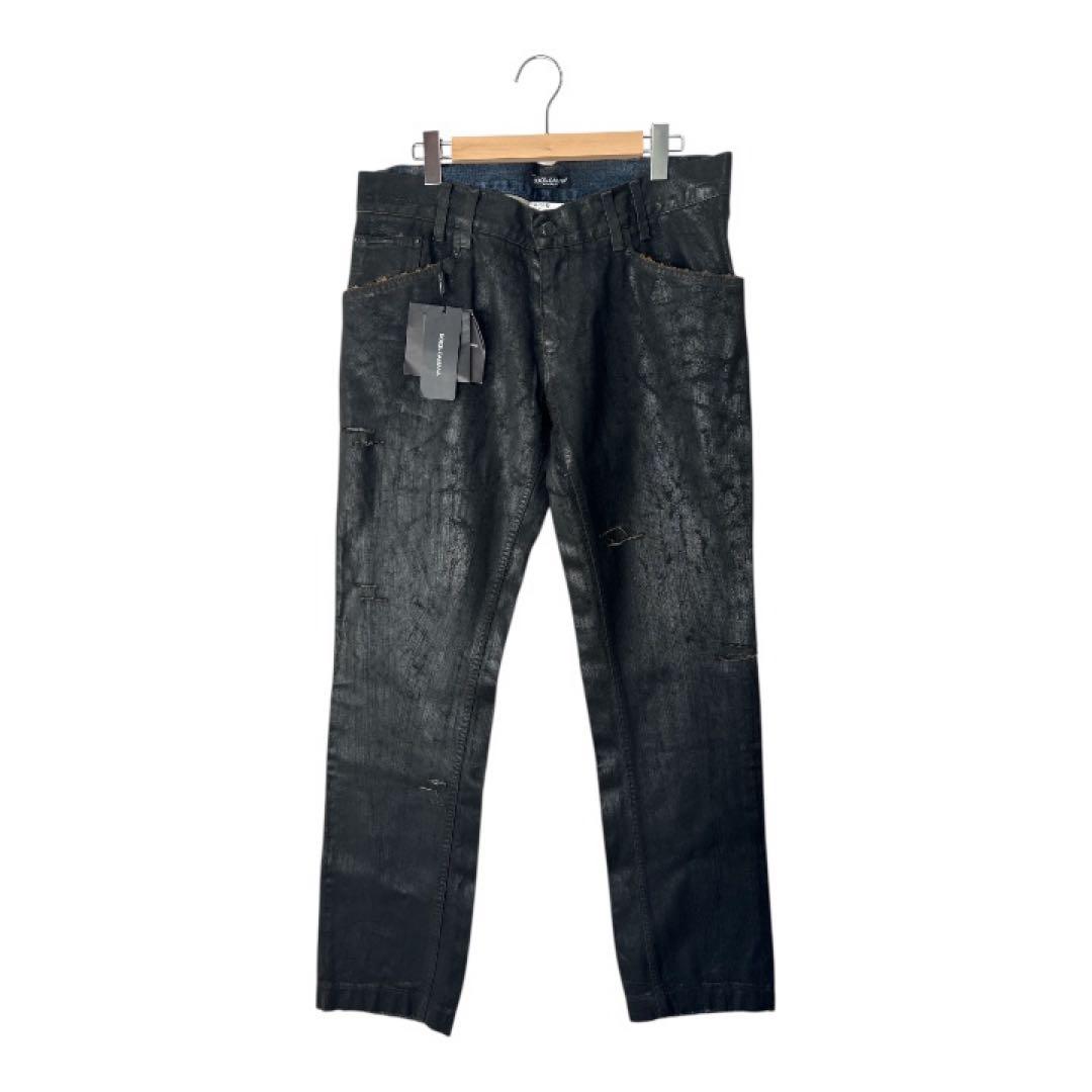 未使用品】D&G ドルチェ&ガッバーナ ブラックコーティングデニム 52