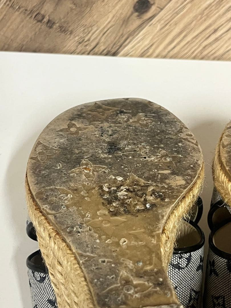 Louis Vuitton ルイヴィトン エスパドリーユ サンダル グレー LOUIS