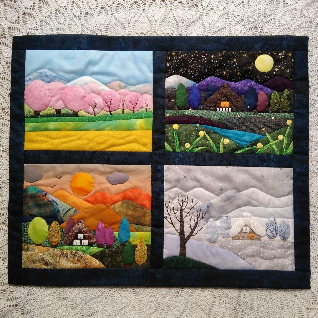 四季のタペストリー・古民家風景・パッチワークキルト58×48 - メルカリ
