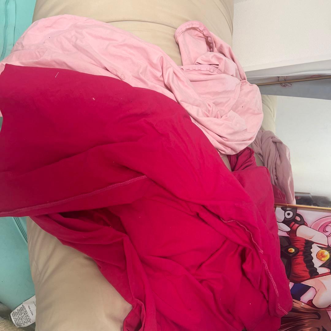 【引き取りに来れる方】 Yogibo ソファー二つとピンクと水色カバー&赤色カバ Yogibo（ヨギボー） 【送料無料】 マックス Yogibo Max ビーズソファ